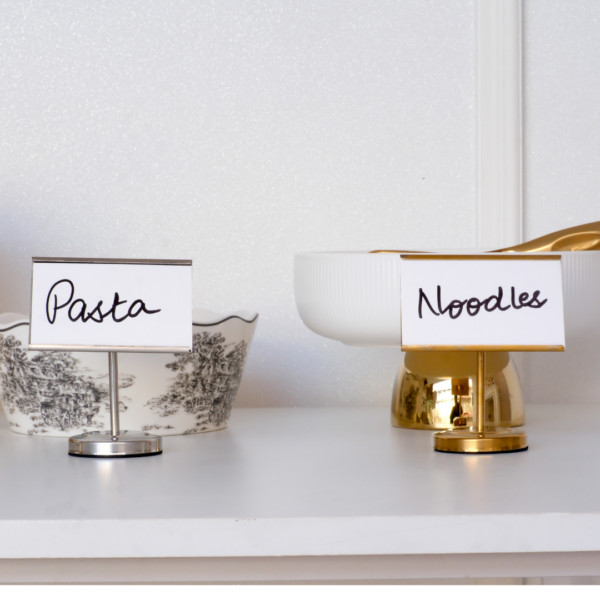 Buffet Dish Name Stand – Gold Metal Card Holder for Classy Entertaining – 10 cm