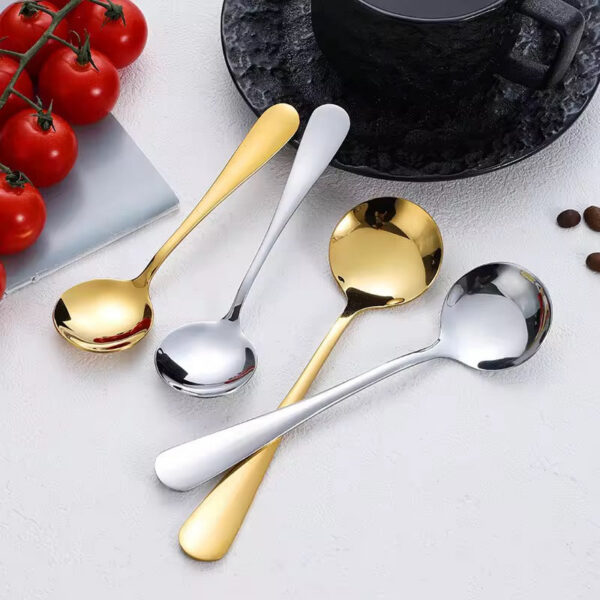 Soup Spoons – Silver & Gold – Set of 4