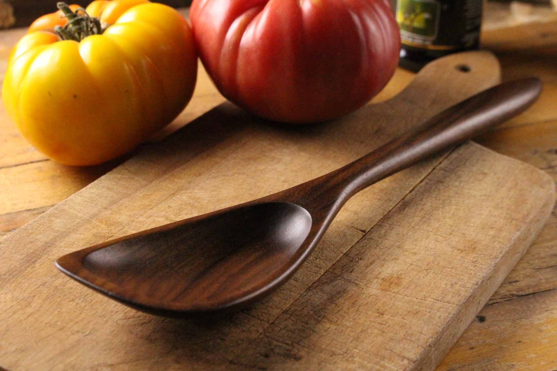 Hybrid wooden roux spoon spatula spoon handmade from Walnut , Cherry, or Maple wood - Image 4