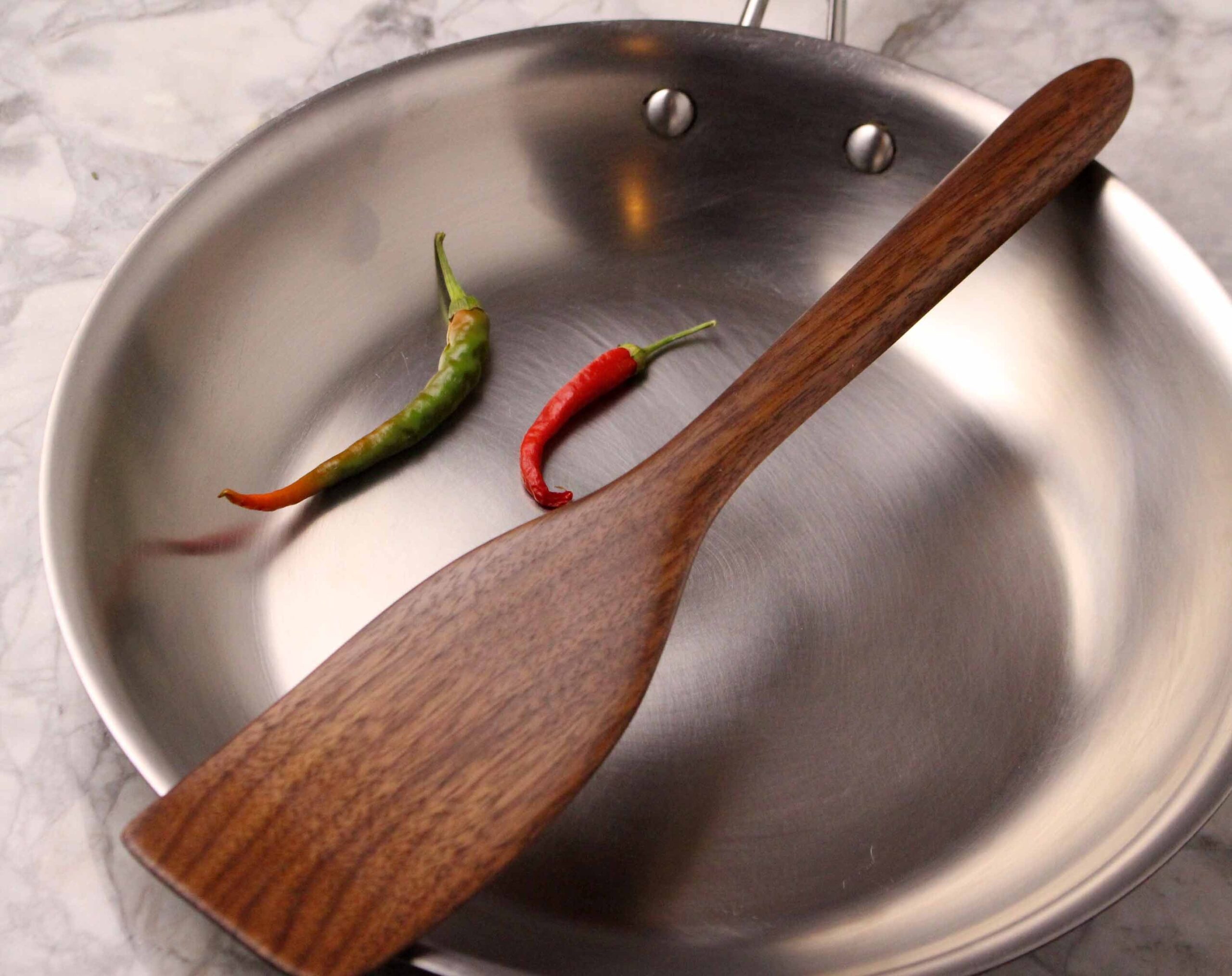 medium handmade wooden spatula for stirring and turning carved from Black Walnut wood - Image 4