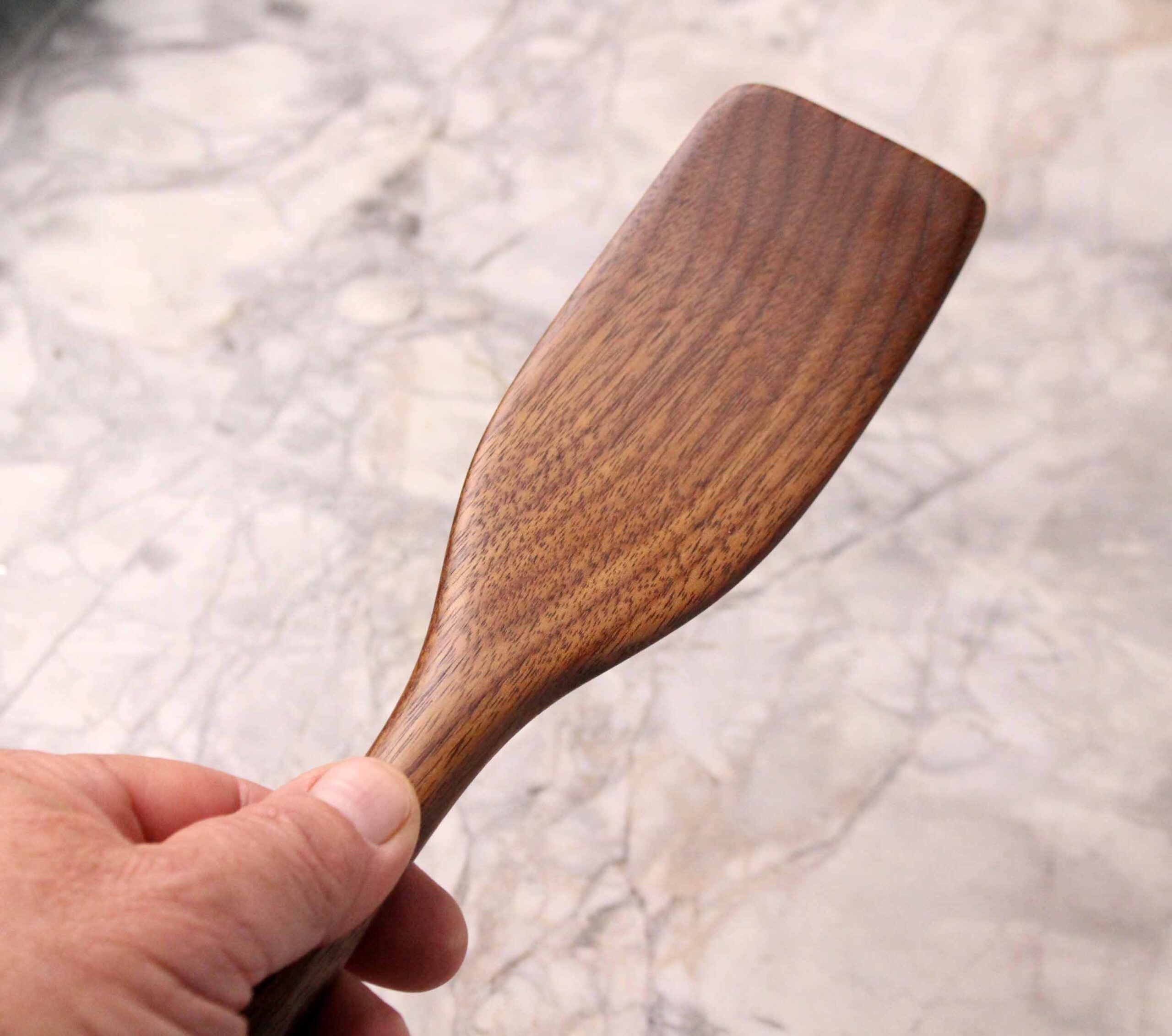 medium handmade wooden spatula for stirring and turning carved from Black Walnut wood - Image 6