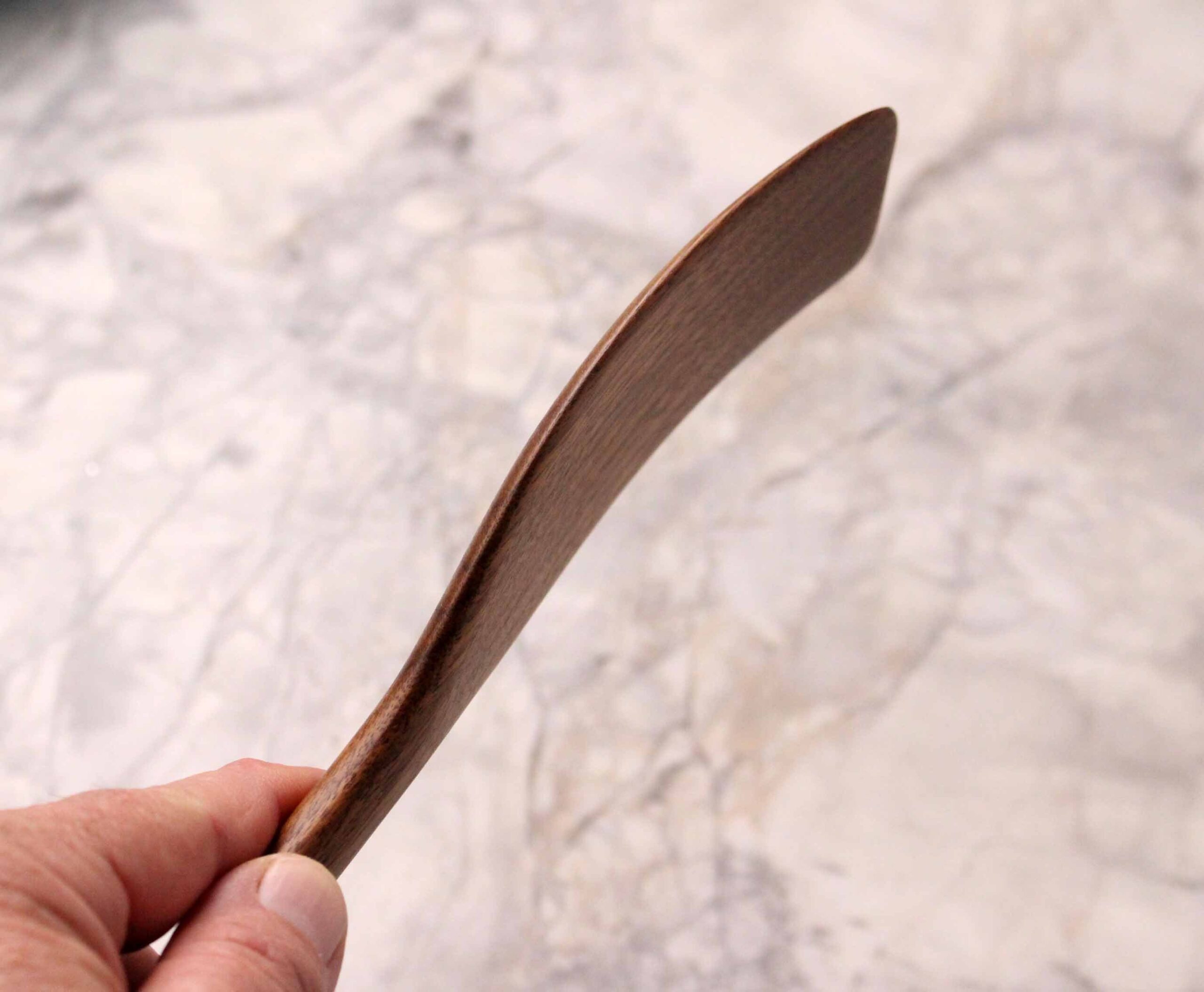medium handmade wooden spatula for stirring and turning carved from Black Walnut wood - Image 7