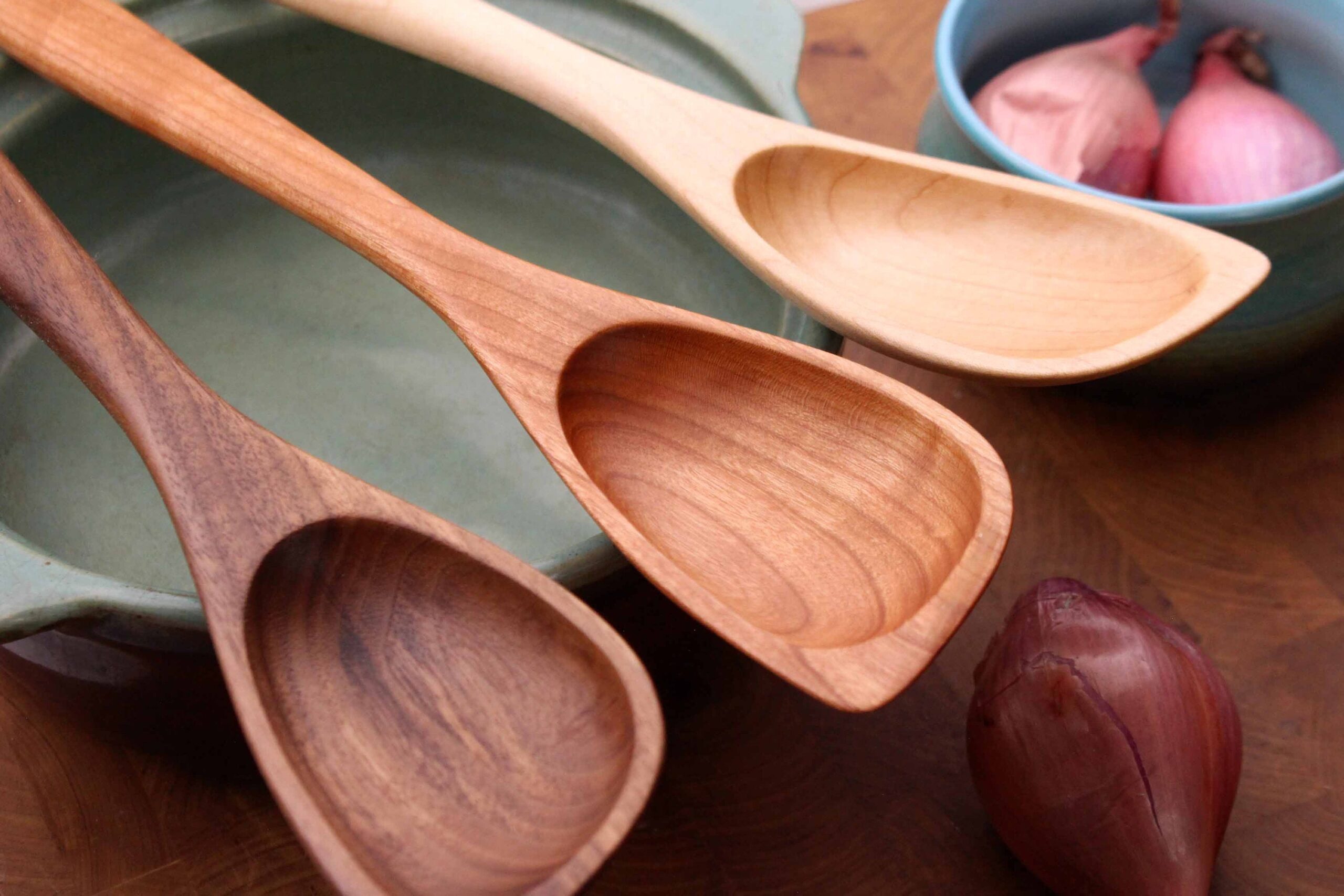 Hybrid wooden roux spoon spatula spoon handmade from Walnut , Cherry, or Maple wood