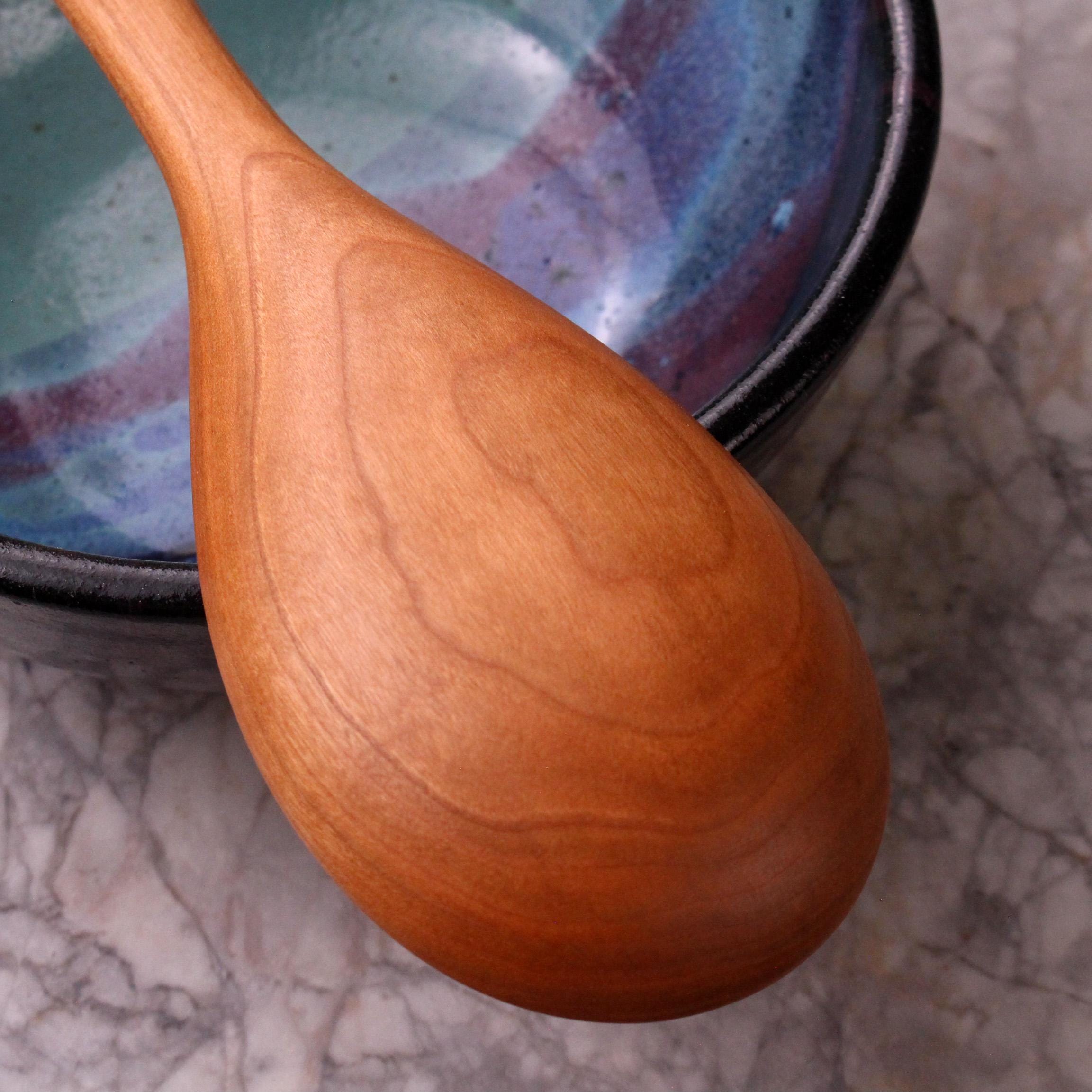 Handmade heirloom quality wooden stirring and mixing spoon hand-carved from Cherry wood, Maple wood, and Walnut wood - Image 5