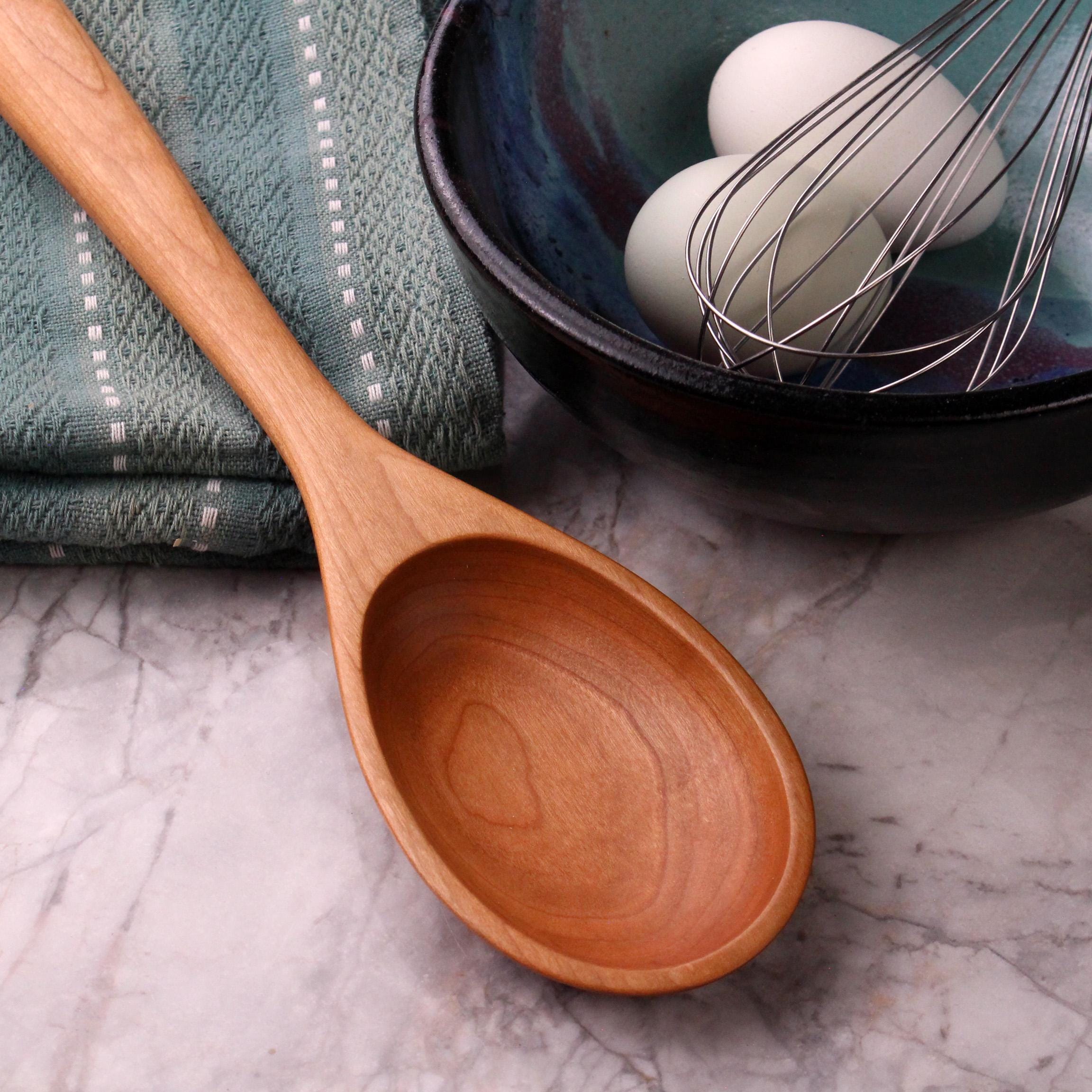 Handmade heirloom quality wooden stirring and mixing spoon hand-carved from Cherry wood, Maple wood, and Walnut wood - Image 6